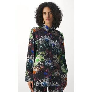 NWT NEW STINE GOYA sophia shirt in glitter bloom, $395 Large